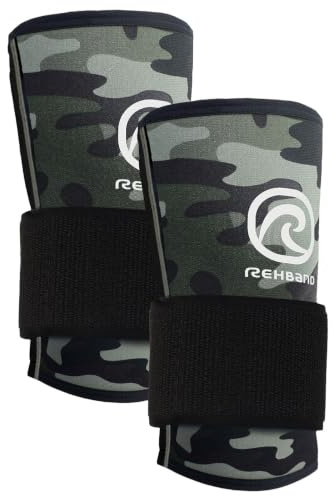 Rehband RX Wrist Support Power Max - 3-in-1 Handgelenk-Bandage Fitness & Krafttraining, 5 mm SBR/Neopren Wrist Wrap schützt & stabilisiert das Handgelenk - 1 Paar, Farbe:Camo, Größe:S
