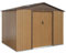 sweeek - Abri de Jardin en métal - FERRAIN 5.29m² Couleur chêne - Cabane à Outils avec Deux Grandes Portes coulissantes. kit de Fixation Sol Inclus. Maison de Rangement. Remise