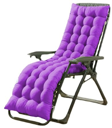 BangDon Dickes Gartenstuhlkissen, nur Sonnenliegen-Kissen, weiches Loungesessel-Kissen mit rutschfesten Bändern, Sitzbezug-Pads für Garten, Terrasse, Tatami (lila, 150 x 50 cm)