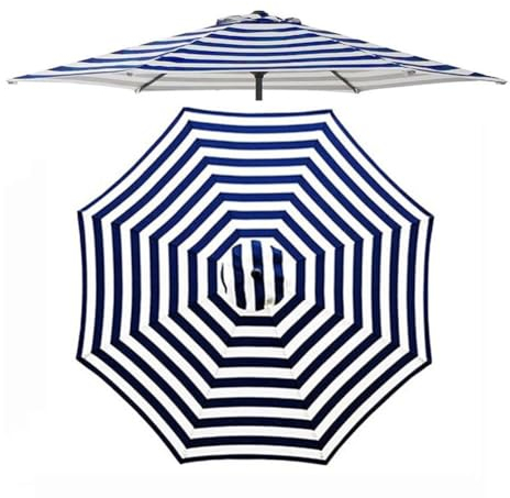 KXWOQ3ED 270/300cm Terrassenschirm Ersatz Baldachin, Outdoor Gartenschirm Abdeckung 8 Rippen, UV-Schutz Wasserdicht, Ersatz Schirmdach für Markt Pool Deck(Size:270cm/9ft)