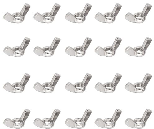 20Pcs Metal M6 Wing Nuts High Strength M6 Wing Butterfly Nut Durable Useful Wing Nuts Assortment Kits Heavy Duty Fasteners Wing Nuts for Threaded Bolts