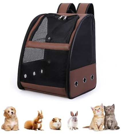 Hunderucksack, Erweiterbar Katzenrucksack, Katzenrucksack Große Katzen mit Anti-offener Reißverschluss, Atmungsaktive Rucksack Hund mit Netz Fenster Innerer Sicherheitsleine und Haustiermatte