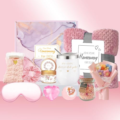 Geburtstags Geschenke set für Frauen Freundin Frau Mama Kollegin Schweste | Bathsduft Geschenkbox Rose Spa GeschenksetWeihnachten Inspirierende Geschenke für Beste Freundin Mama Schwester (Rosa)