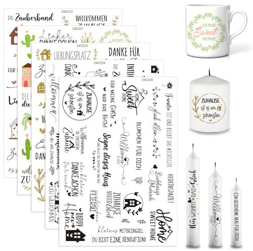 Kerzentattoos Weihnachten, Rub on Sticker Weihnachten Wasserschiebefolie Kerzen Kerzen Tattoo Weihnachten Kerzen Tattoo Folie Stabkerze Kerzenaufkleber Kerzenfolien Weihnachten für Deko (C)