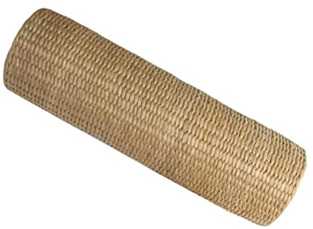 JEWEDECO Rundes Nackenkissen Aus Natürlichem Strohgeflecht Lendenwirbelkissen Nackenrolle in Zylinderform Gesundes Nackenstützkissen Beige