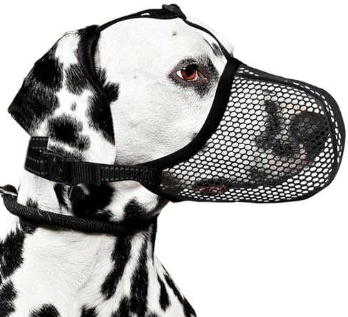Maulkorb für Hunde, Atmungsaktiver Maulkorb für Hunde, Verstellbarer Mesh Maulkorb Atmungsaktiv Reflektierende Einstellbare Maulkorb Mittlere Hundfür Kleine Mittlere und Große