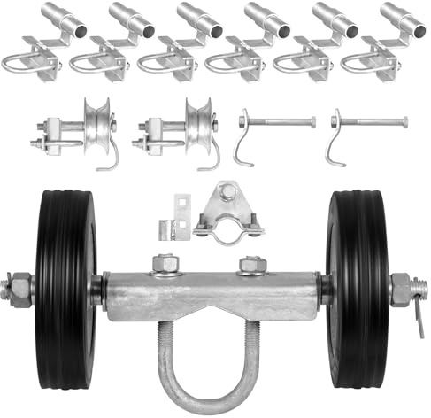 VEVOR Sliding Gate Kit, 6” Rolling Gate Hardware Kit C-Type, Wheel Carrier with Two 6 Wheels Support, Heavy Duty Sliding Gate Rollers for Connect Tracks Door Frames,Sliding Gate Guide Roller,600 lbs