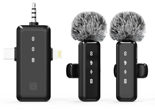 Kabelloses OSA 3 in 1 Mikrofon für iPhone, iPad, Android, Kamerageräte, LED-Anzeige, USB-C-Stecker für Vlogs, Interviews, TikTok