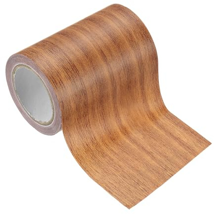 PATIKIL Klebefolie Holzoptik Klebeband Selbstklebend, 8cm x 4.57m Holzmaserung Klebeband Reparaturband für Schrank Tische Stuhl Möbel Böden Bordüre Wand Sockelleisten, Orange Eiche