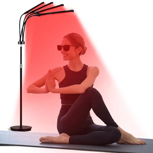 Relhafethy Lampada a luce rossa, 660 & 850 & 940, 180 LED Red Lighs con timer da 10/20/30 minuti e 5 livelli di luminosità regolabili per l'uso in casa e in ufficio