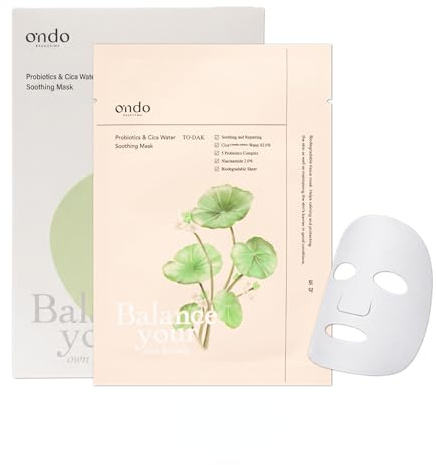 Ondo Beauty 36.5 - Mascarilla Calmante con Centella Asiática y Probióticos - Pack of 5 Masks