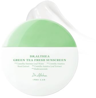 Dr.Althea Green Tea Fresh Sunscreen | Lightweight Sunscreen for Sensitive Skin | Centella for Soothing & Refreshing Skin | Korean Vegan Face Sunscreen (45ml, SPF50 PA++++)