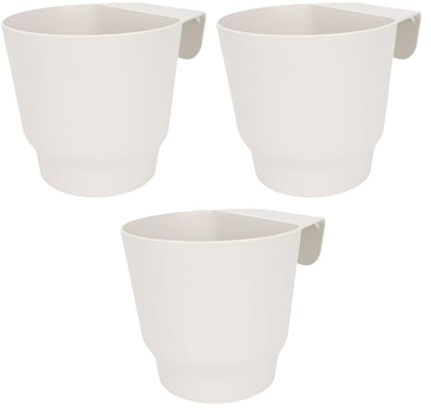 Qcwwy Hanging Flower Pot,Garden Wall Mounted Plant Pot Fence Hanging Bucket Pot Greening Flower Hanging Growing Container Hanging Planter for Balcony Garden Handrail (White)