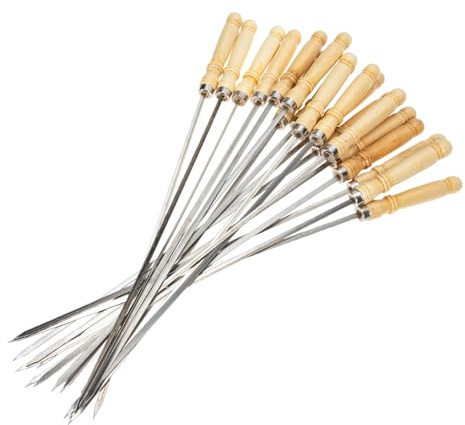 SUPVOX 18pièces Brochettes pour Barbecue et Grillades Acier Inoxydable pour Kebabs et Viande Accessoires de Barbecue Pratiques pour Camping et Fêtes