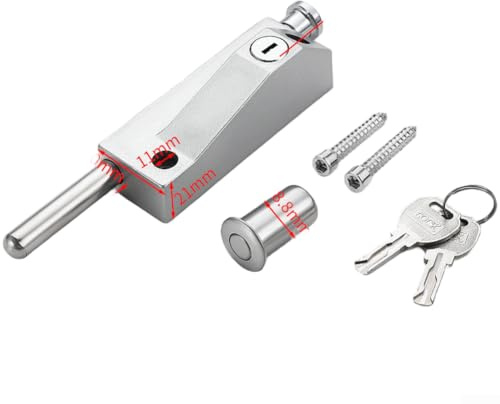 Serrure à mortaise en alliage de zinc avec ressort de compression pour un verrouillage sans effort et boulon antivol dissimulé, convient pour les portes encadrées et en verre (A)