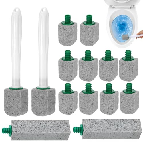 14 Stück Bimsstein mit Griff, Schüssel, WC-Bürste für Toilettenschüssel, Reinigung mit 17,8 cm langem Griff für Badezimmer, Pool, Waschbecken, Küchen, Decks