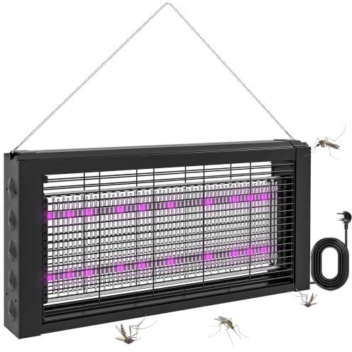 HOMCOM Lampe LED Anti Insectes Puissant 8W, Anti Moustique Efficace pour intérieur, pièce jusqu'à 60m², à Poser ou à Suspendre