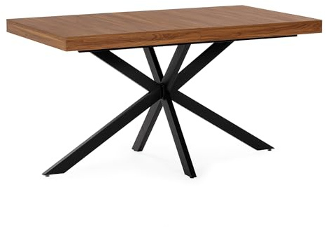 HOMN LIVING Mesa de Comedor Extensible Genova Color Nogal, 140-180 cm (Largo) 80 cm (Profundidad) 75 cm (Altura)