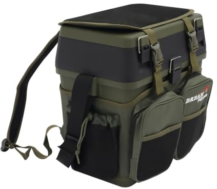 jiumxliu 3-in-1 Sitzkiepe, Angeltasche, Angelkoffer mit Sitz, Angel
