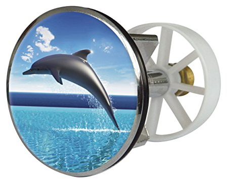 Waschbeckenstöpsel Design Dolphin Dream | Abfluss-Stopfen aus Metall | Excenterstopfen | 38 – 40 mm