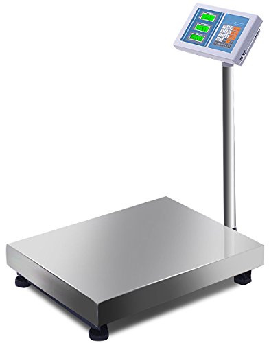 Giantex 660lbs Weight Computing Digital Scale Floor Platform Scale Postal Scale Accurate Shipping Mailing LB/KG Price Calculator Stainless Steel High-Definition Display Screen