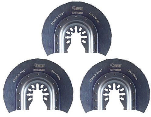 SabreCut 3pcs SP90F_3 87mm Fine Tooth Fast Fit Multitool Blades | Compatible with DeWalt, Stanley, Black & Decker, Bosch, Fein (Non-StarLock), fast fit mixed blades cut wood, metal & plastic
