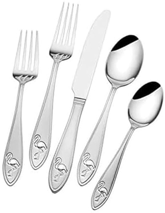 Towle Everyday Flamingo Flatware Service for 4, 20 Piece Set, 18/0 Stainless Steel, Silverware Set