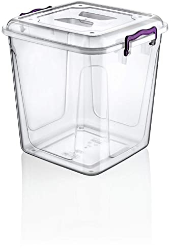 SAFRI 40L 20L 13L 11L 10L 8.5L 6.5L 5L 3.8L Clear Kitchen Pantry Storage Container Fridge Freezer Dishwasher Microwave Safe Food Storage Box Organizer Meal Carrier (20 Litre)