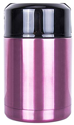 Mengshen Frasco Termo 35 oz (1000 ml) Frasco de Comida Aislado al vacío Bol Termo de Acero Inoxidable Contenedor de Almacenamiento de Alimentos a Prueba de Fugas, Rosa
