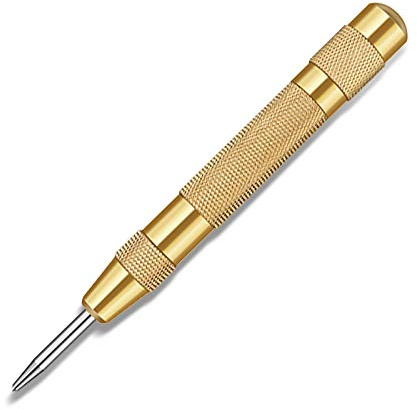 oupados Centre Punch Spring Loaded Drill Punch Tool High Speed Steel Hardness HRC58°~62 for Wood, Metal, Plastic, Car Window Puncher Breaker Tool
