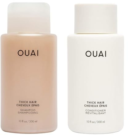 OUAI Thick Shampoo + Conditioner Set. Free from Sulfates (10 oz Each)