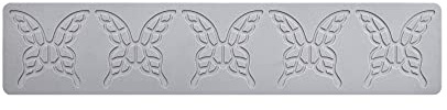 Alfombrilla de encaje de fondant, moldes de fondant de encaje en relieve, herramientas de borde de flores decorativas de moldes, 5 agujeros mariposa