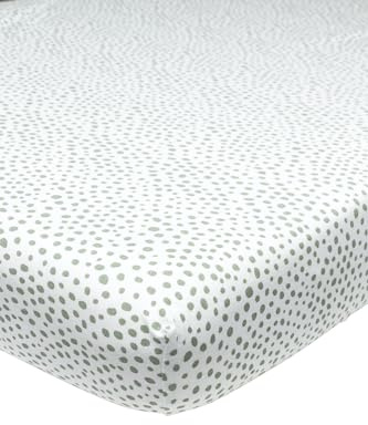 Meyco Home Spannbettlaken - 90x200cm - Jersey Spannbetttuch - 100% Baumwolle - Oeko Tex Zertifiziert - Matratzenhöhe bis 30 cm - Rundum-Gummizug, atmungsaktiv - Cheetah - Waldgrün