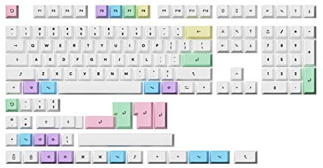 HK GAMING Custom Keycaps | Dye Sublimation PBT Keycap Set for Mechanical Keyboard | 139 Keys | Cherry Profile | ANSI US-Layout | Compatible with Cherry MX, Gateron, Kailh, Outemu | Milkshake