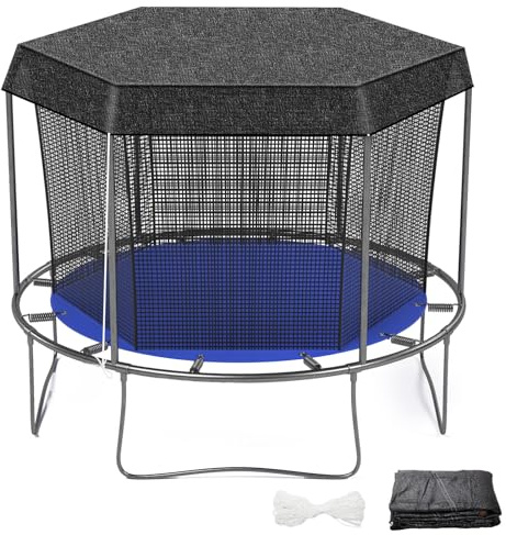 Windyun Trampolinabdeckung - Schwarz, Sonnenschutz, Zeltabdeckung für Rundes Trampolin, Outdoor-Sportzubehör, Nur Zelt