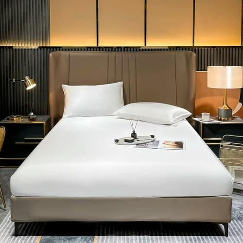Natural Mulberry Silk Fitted Sheet Mattress Cover Queen King Size Customized Size Luxury Silk Bedding Sheets