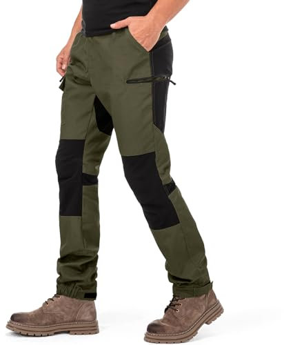 yeyity Wanderhose Herren Outdoor Hosen Robust Atmungsaktiv Langlebig Taktische Hose Arbeitshosen Männer zum Outdoor-Aktivitäten und Außenarbeiten(9925,Amy Grün,2XL)