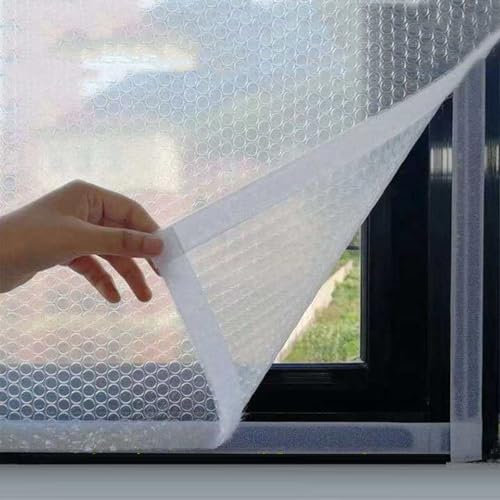 Wärmeschutzvorhang Thermo Türvorhang Panel-Isolierung Thermovorhang,Reißfeste PVC Transparent Isolierfolie,Wasserdicht Winddicht Kälteschutz Warmer Vorhänge Für Fenster (250cm x 100cm)