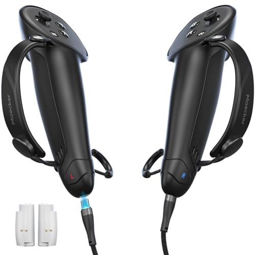 Maecker Charging Controller Grips for Quest 3S for Quest 3 Controller Straps with Rechargeable Battery for Quest 3S/3 Accessories