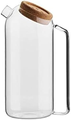 Jarra De Agua Jarra De Vidrio con Tapa De Corcho Tetera De Vidrio Resistente A Altas Temperaturas De Gran Capacidad para Jugo, Té Helado, Bebidas De Bricolaje Jarra De Agua-,0.8L