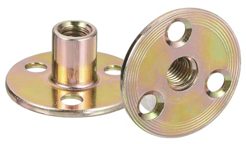 QUARKZMAN 8pz Dado T Foro Brad M8 Dadi T Avvitati Base Tonda M8x36x2.2mm | Dadi Inserto Filettato Femmina Flangia Hardware, Acciaio Carbonio, per Mobili