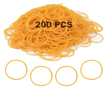 SZWLJ 200PCS Yellow Elastic Bands - High-Temperature Resistant Rubber Bands | 38x1.4mm, Sturdy for Office Supplies, Industrial Use, School Home，Crafts & More
