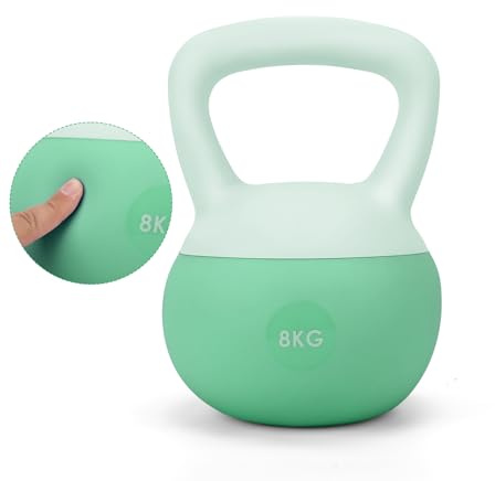 HCT STYLE Kettlebell Morbido in Gomma – 8 kg, Peso da Allenamento Sicuro per Casa e Palestra, Maniglia Antiscivolo, Ideale per Fitness, Forza e Tonificazione