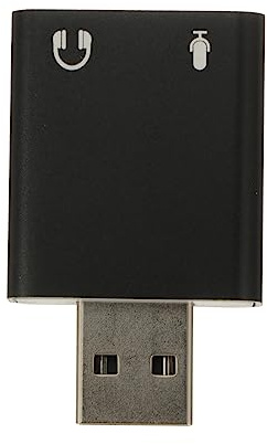 KONTONTY Aluminum Usb Sound Card Adapter External Stereo Audio Adapter Headphone and Microphone Jack No Drivers for Laptop Gaming Music Replacement for Faulty Sound Card