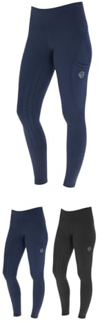Covalliero - Damen Reitleggings – Leggings zum Reiten – Reithose mit Silikon-Vollbesatz – Reiterhose mit 2 Handytaschen – leicht & atmungsaktiv – Reitbekleidung in Dark Navy – Größe 36/38