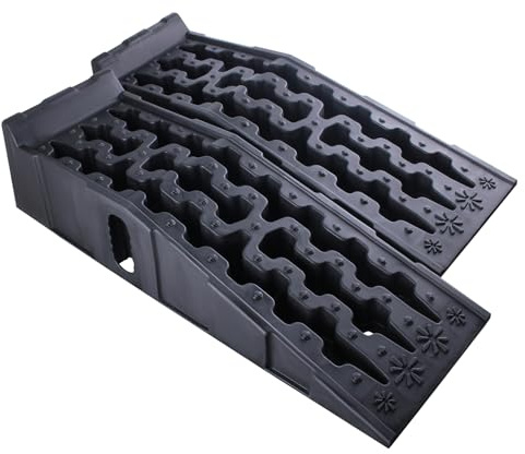 SUKITMISO 2 Stück Kunststoff Auffahrrampe 905 x 305 x 215 mm, Stufenkeil GT-15P mit 6 t Tragkraft, Auffahrkeil, Auffahrrampe PKW Hebebühne Auto Auffahrkeile KFZ Rampe, Hebebühne für Wohnmobil