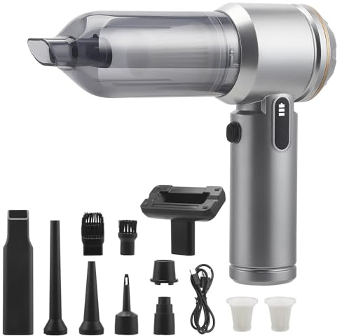 MINENICE Aspirador de Mano para Coche, 16000 Pa Aspiradora sin Cable, 4 en 1 Mini Aspirador Portatil 3 Niveles de Succión, para Casa Oficina Coche Pelo de pequeño