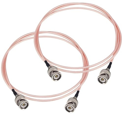 Boobrie 2 x RG316 BNC hane till BNC hane till BNC hane 1M koaxialkabel låg förlust 50 Ohm koaxialkabel HD-SDI för CCTV-videosignaler