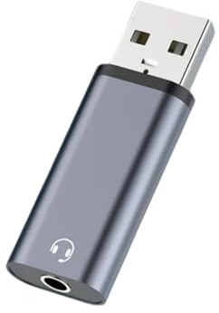 SkyPOOU USB To 3.5mm Adapter USB To 3.5mm Cable For Headphones Window Laptop Desktops Docking Station External Sound Card