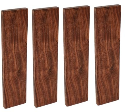 HOMSFOU 4 pièces Planche Bois Noire Noyer Lot de Planches Massives pour Bricolage Décoration et Meubles Bois Dur Résistant Déformation Entretien Facile Accessoire Polyvalent pour Projets
